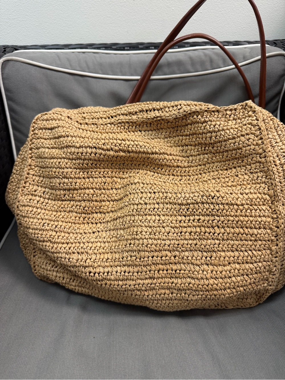 J CREW Large handknotted packable tote bag $148 - Picture 9 of 10